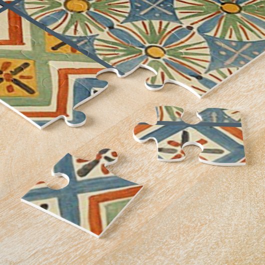 幾何学的カラフルアンティークエジプトグラフィックアート ジグソーパズル (側面)