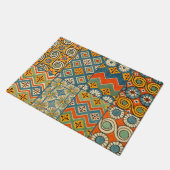 幾何学的カラフルアンティークエジプトグラフィックアート ドアマット (アングル)