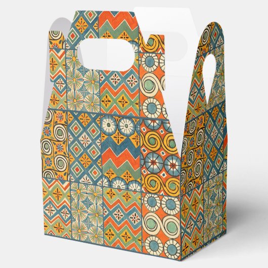 幾何学的カラフルアンティークエジプトグラフィックアート フェイバーボックス (オープン)