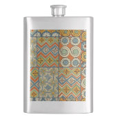 幾何学的カラフルアンティークエジプトグラフィックアート フラスク (正面)