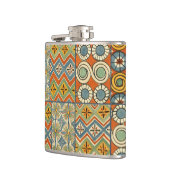 幾何学的カラフルアンティークエジプトグラフィックアート フラスク (左)