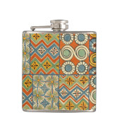 幾何学的カラフルアンティークエジプトグラフィックアート フラスク (正面)