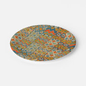 幾何学的カラフルアンティークエジプトグラフィックアート ペーパープレート (アングル)