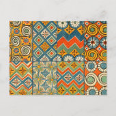幾何学的カラフルアンティークエジプトグラフィックアート ポストカード (正面)