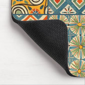 幾何学的カラフルアンティークエジプトグラフィックアート マウスパッド (コーナー)