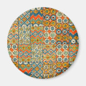 幾何学的カラフルアンティークエジプトグラフィックアート マグネット (正面)