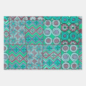 幾何学的カラフルアンティークエジプトグラフィックアート ラッピングペーパーシート (正面2)