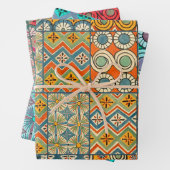 幾何学的カラフルアンティークエジプトグラフィックアート ラッピングペーパーシート (インサイチュ)