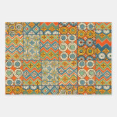 幾何学的カラフルアンティークエジプトグラフィックアート ラッピングペーパーシート (正面)