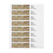 幾何学的カラフルアンティークエジプトグラフィックアート ラップアラウンド宛名ラベル (シート)