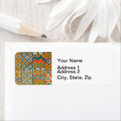 幾何学的カラフルアンティークエジプトグラフィックアート ラベル (インサイチュ)