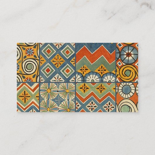 幾何学的カラフルアンティークエジプトグラフィックアート 名刺 (裏面)