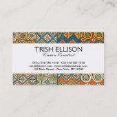 幾何学的カラフルアンティークエジプトグラフィックアート 名刺 (裏面)