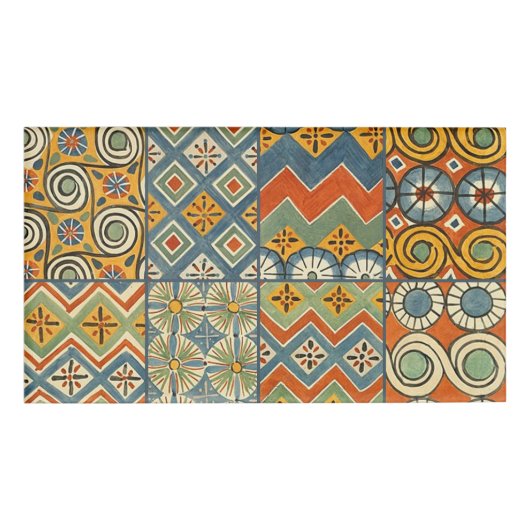 幾何学的カラフルアンティークエジプトグラフィックアート 名札 (正面)