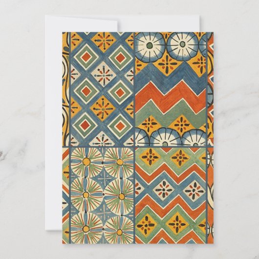 幾何学的カラフルアンティークエジプトグラフィックアート 招待状 (裏面)