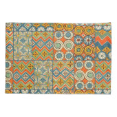 幾何学的カラフルアンティークエジプトグラフィックアート 枕カバー (裏面)