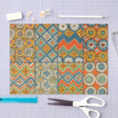 幾何学的カラフルアンティークエジプトグラフィックアート 薄葉紙 (クラフト)