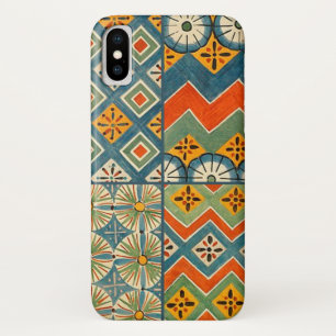 幾何学的カラフルアンティークエジプトグラフィックアート iPhone X ケース