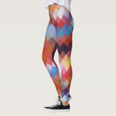 幾何学的カラフルダイヤモダンモンドのパター#11 レギンス (左)
