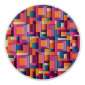 幾何学的カラフルデザインセラミックドアノブの引っ張り セラミックノブ (正面)