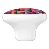 幾何学的カラフルデザインセラミックドアノブの引っ張り セラミックノブ (側面)