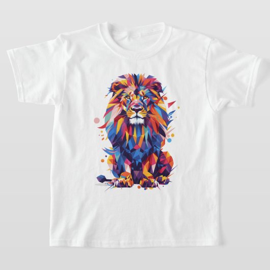 幾何学的カラフルデザイン Tシャツ (レイダウン)