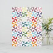 幾何学的カラフルピンホイールスクラップブック紙 (スタンド正面)