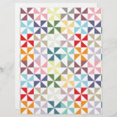 幾何学的カラフルピンホイールスクラップブック紙 (正面/裏面)