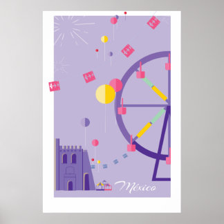 幾何学的カラフルメキシコ旅行フェスティバルポスター ポスター