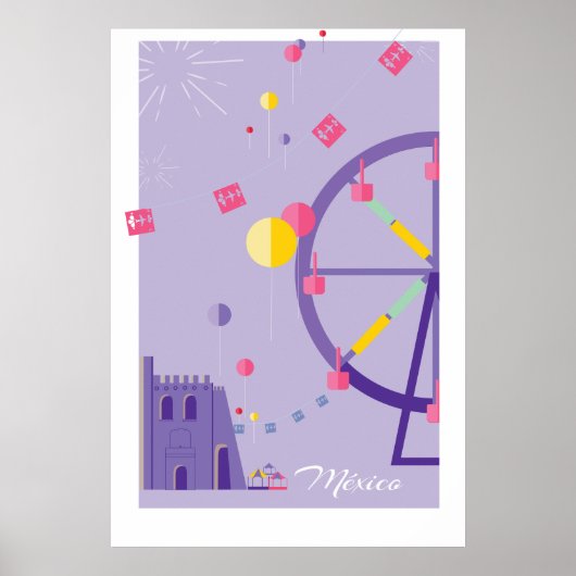 幾何学的カラフルメキシコ旅行フェスティバルポスター ポスター (正面)