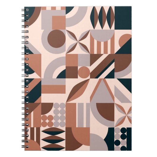 幾何学的カラフルモザイク、抽象芸術背景。 ノートブック (正面)