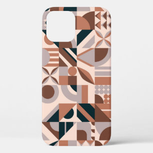 幾何学的カラフルモザイク、抽象芸術背景。 iPhone 12ケース