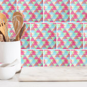 幾何学的カラフル三角形パターン タイル