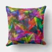 幾何学的カラフル三角形モザイク枕 クッション (裏面)