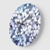 幾何学的カラフル三角形モザイク：抽象芸術バック ラージ壁時計 (傾斜)