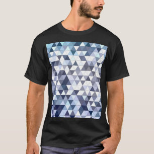 幾何学的カラフル三角形モザイク:抽象芸術バック Tシャツ