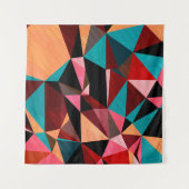 幾何学的カラフル三角形抽象芸術 タペストリー (正面(横))