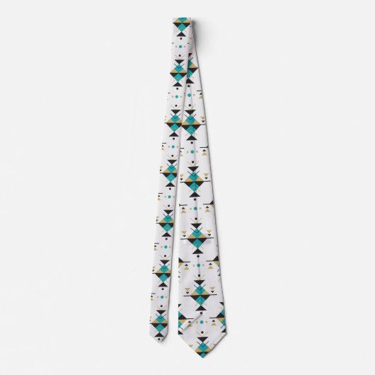 幾何学的カラフル南西部の部族模様 ネクタイ (裏面)