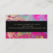 幾何学的カラフル大理石グリッター金ゴールドストライプ 名刺 (裏面)