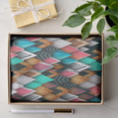 幾何学的カラフル常緑樹林クリスマスツリー 薄葉紙 (ギフト)