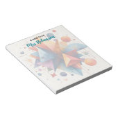 幾何学的カラフル形状先生の高さ ノートパッド (アングル)