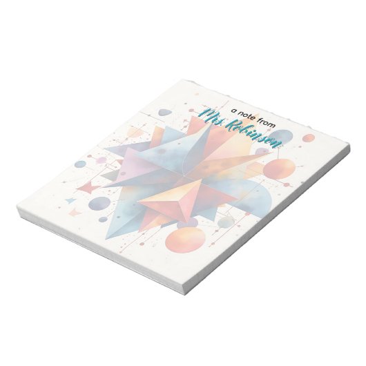 幾何学的カラフル形状先生の高さ ノートパッド (回転)