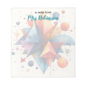 幾何学的カラフル形状先生の高さ ノートパッド (正面)