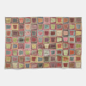 幾何学的カラフル形状黄色のキッチンタオル キッチンタオル (横)