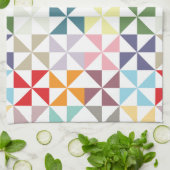 幾何学的カラフル風車 キッチンタオル (折り畳み)