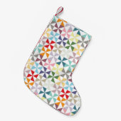 幾何学的カラフル風車 スモールクリスマスストッキング (正面 (吊り時))