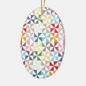 幾何学的カラフル風車 セラミックオーナメント (左)