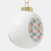 幾何学的カラフル風車 セラミックボールオーナメント (左)