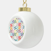 幾何学的カラフル風車 セラミックボールオーナメント (右)