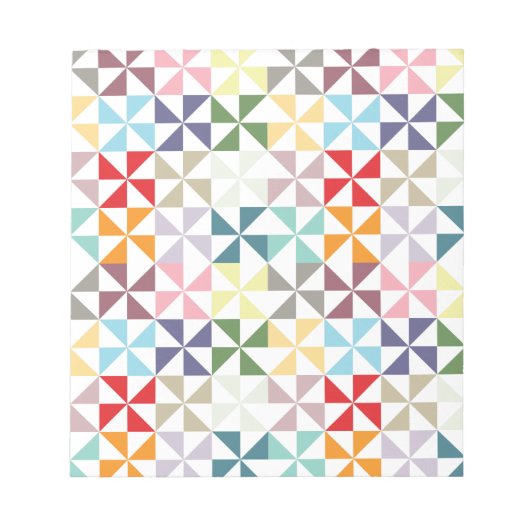 幾何学的カラフル風車 ノートパッド (正面)